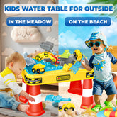 YCFUN Sand & Water Table for Kids Toddler - 3-Tier Toddler Outdoor Sensory Activity Table with Accessories